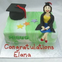 Graduation Book and Figurine Cake
